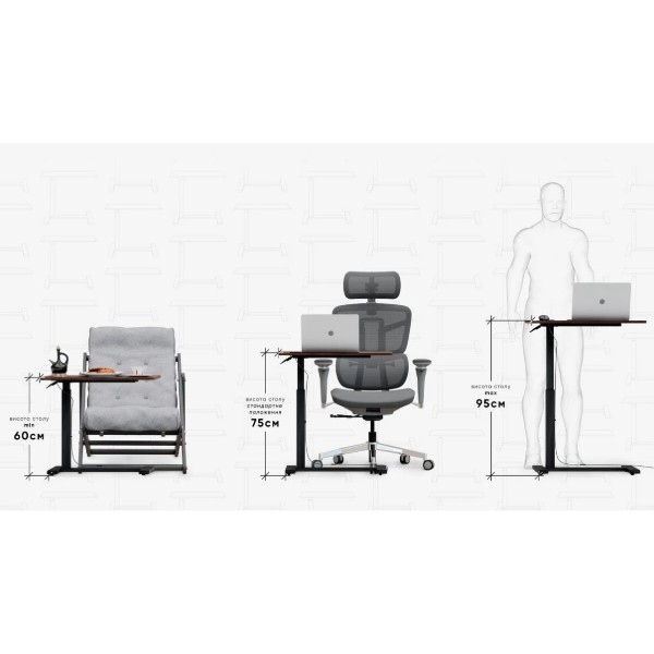Фото - Стол с электрорегулировкой высоты Hommex Mobidesk USB Walnut (TH-010 Walnut)